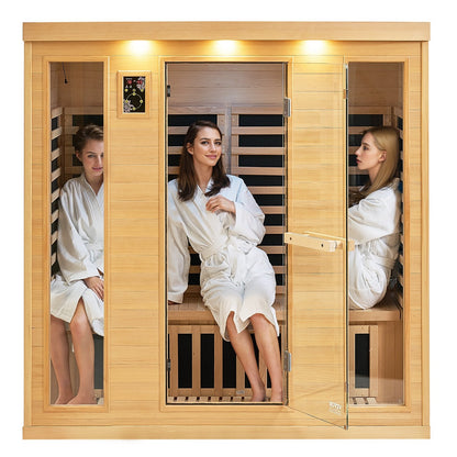 VEVOR Far Infrared Wooden Sauna, Room Home Sauna Spa for 3 to 4