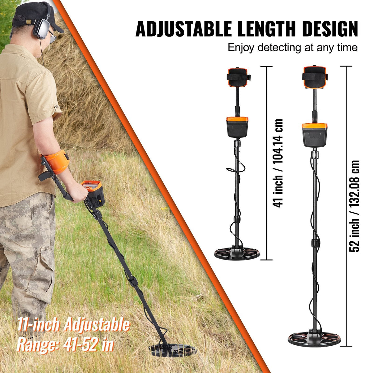 VEVOR Metal Detector for Adults & Kids, 10 Inch Waterproof Search Coil