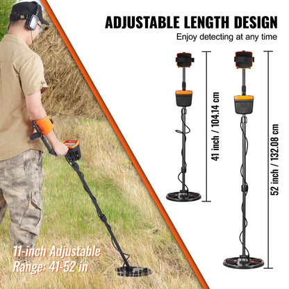 VEVOR Metal Detector for Adults & Kids, 10 Inch Waterproof Search Coil