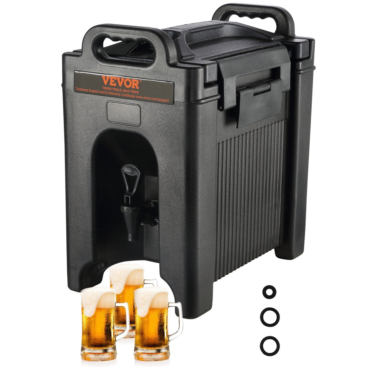 VEVOR Insulated Beverage Dispenser, 9.5 L, Food-grade LDPE Hot and