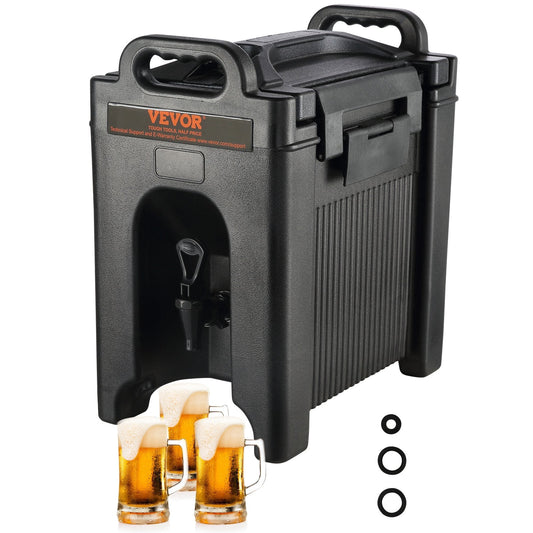 VEVOR Insulated Beverage Dispenser, 9.5 L, Food-grade LDPE Hot and