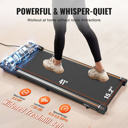 VEVOR Walking Pad, Under Desk Treadmill for Home Office, Working