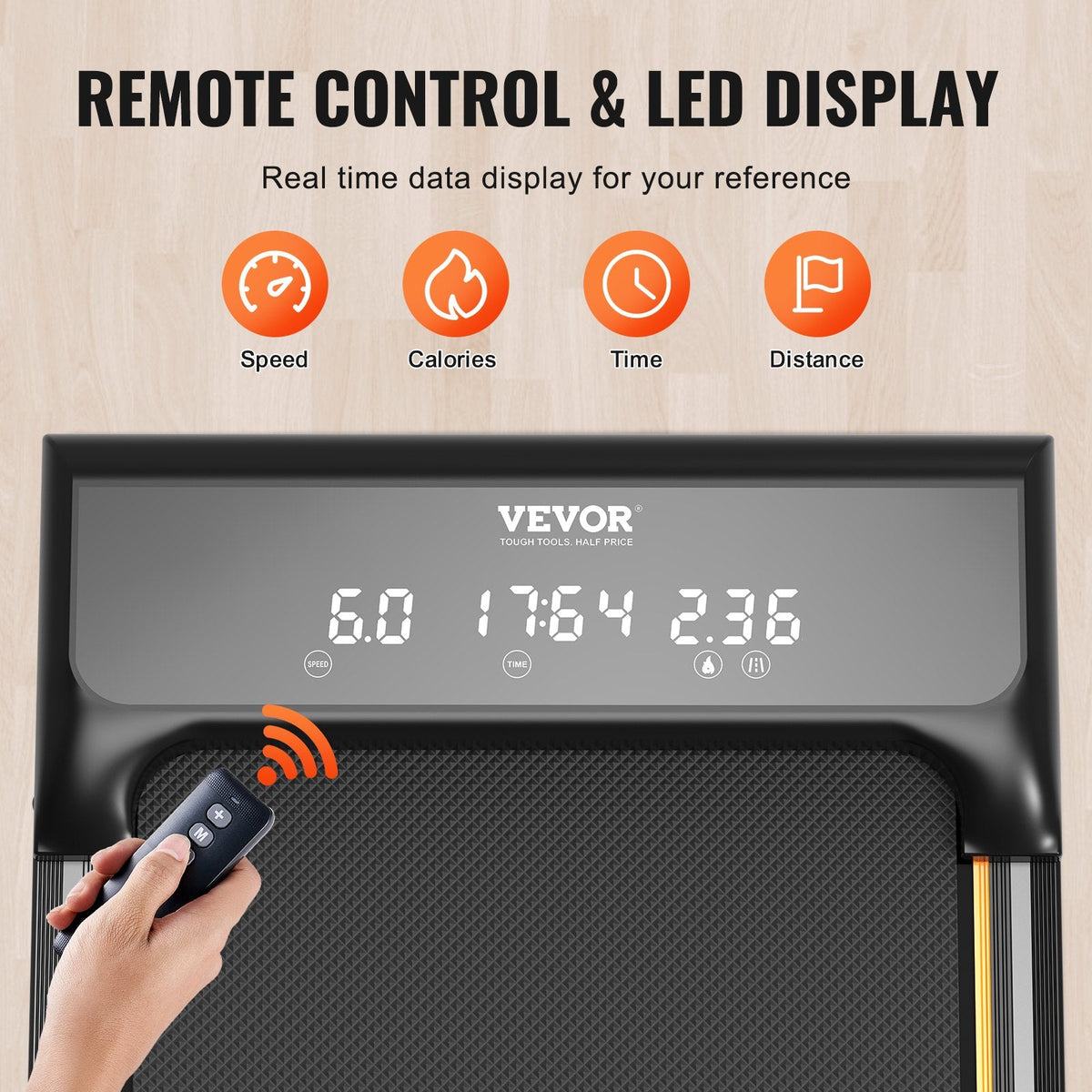 VEVOR Walking Pad, Under Desk Treadmill for Home Office, Working