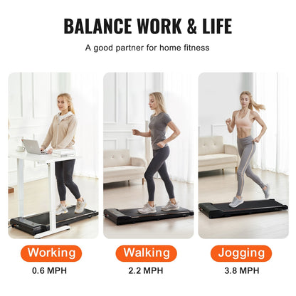VEVOR Walking Pad, Under Desk Treadmill for Home Office, Working