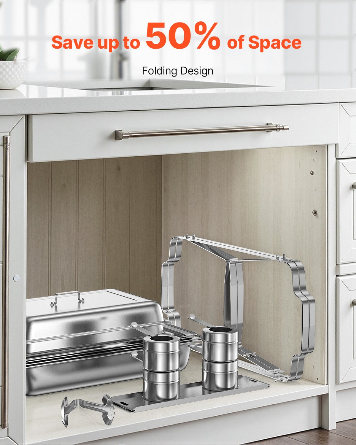 VEVOR Chafing Dish Buffet Set, 8 Qt 4 Pack, Stainless Steel Chafer