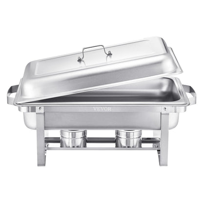 VEVOR Chafing Dish Buffet Set, 8 Qt 4 Pack, Stainless Steel Chafer