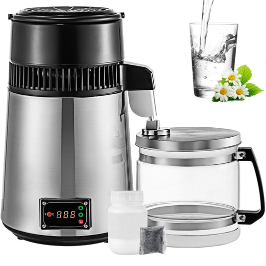 VEVOR Silver Water Distiller Machine 750W Adjustable Temperature Water