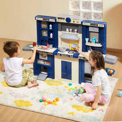 VEVOR Kids Kitchen Playset, 3-in-1 Toddler Kitchen with Simulated