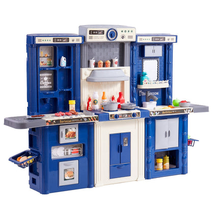 VEVOR Kids Kitchen Playset, 3-in-1 Toddler Kitchen with Simulated