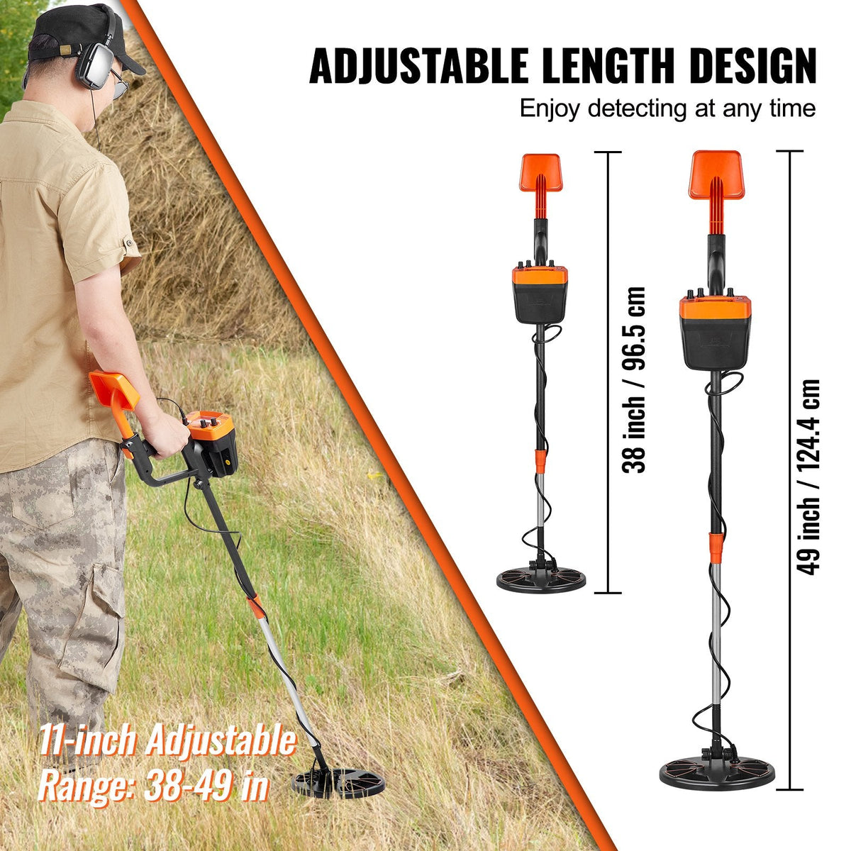 VEVOR Metal Detector for Adults & Kids, 8 Inch Waterproof Search Coil