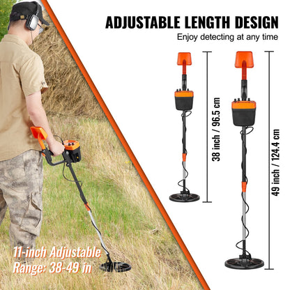 VEVOR Metal Detector for Adults & Kids, 8 Inch Waterproof Search Coil
